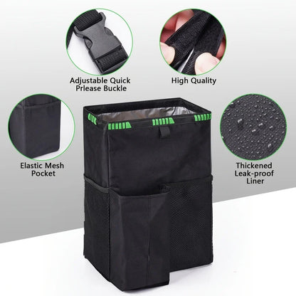 Waterproof Car Trash Can Foldable Large Capacity Hanging Car Trash Bin Rubbish Container Waste Organizer for Car Accessories