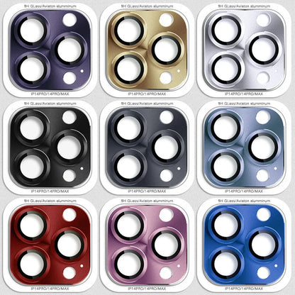Tempered Glass Metal Camera Lens Protector for Apple iPhone 14 15 16 17 Pro Max Easy Install Camera Lens Protector Case