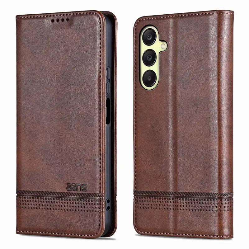 Leather Case For Samsung S26 S25 S24 S23 S22 S21 S20 Ultra Fe S8 S9 S10 Plus S25 Edge Case Luxury Magnetic Flip Phone Cover