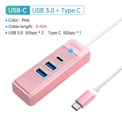 ORICO Usb Hub 5Gbps USB 3.0 3/4 Ports High Speed Mini Usb Splitter OTG Adapter for Desk PC Computer Accessories Hub Dock Station