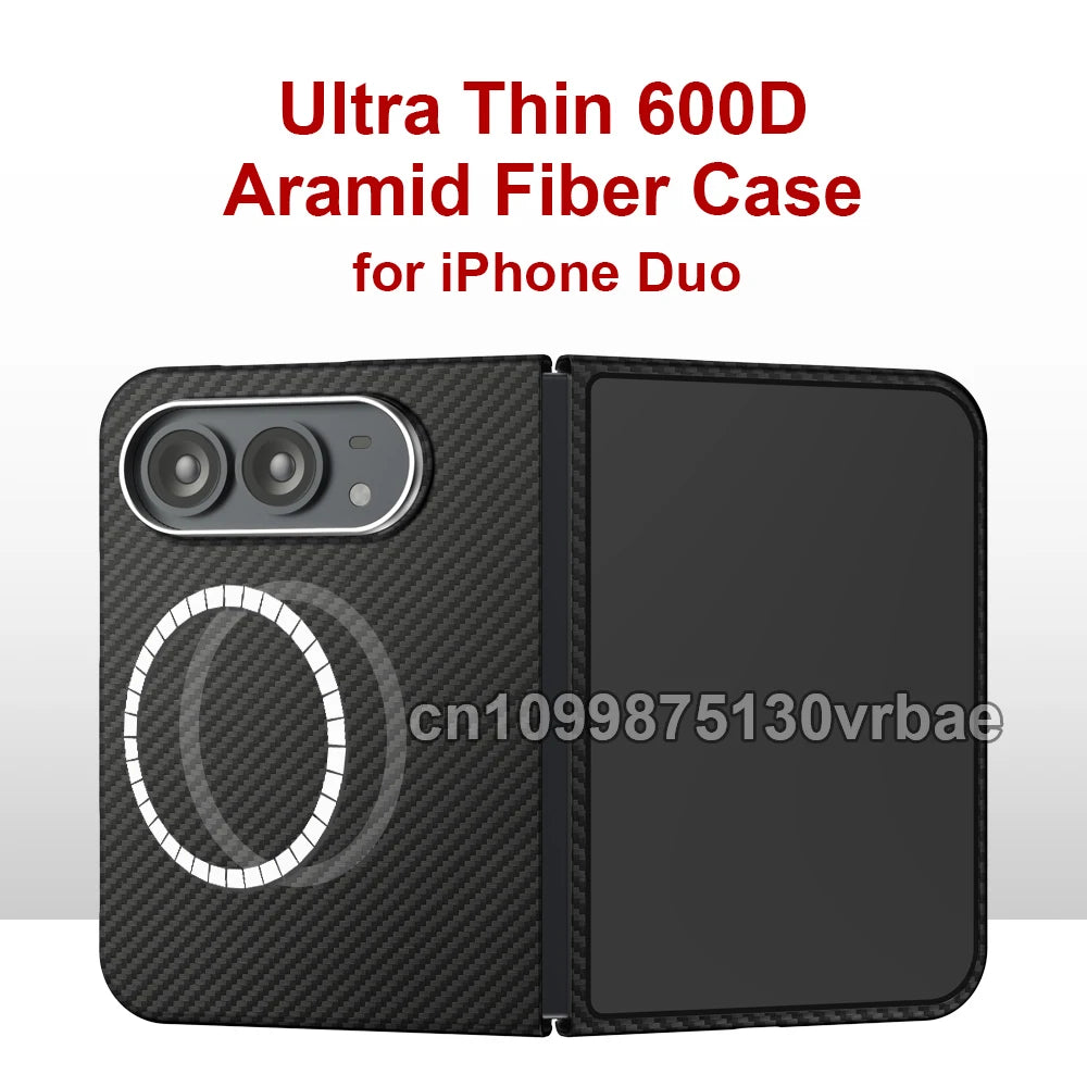 Suitable for iphone duo case,carbon fiber Kevlar aramid fiber hard shell,lightweight magnetic Slim light black cover premium