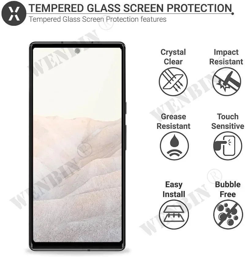 3 Pcs Tempered Glass For Google Pixel 11 10 9 8 7 6 Pro XL 7A 5A 3 XL Curved Full Cover Screen Protector