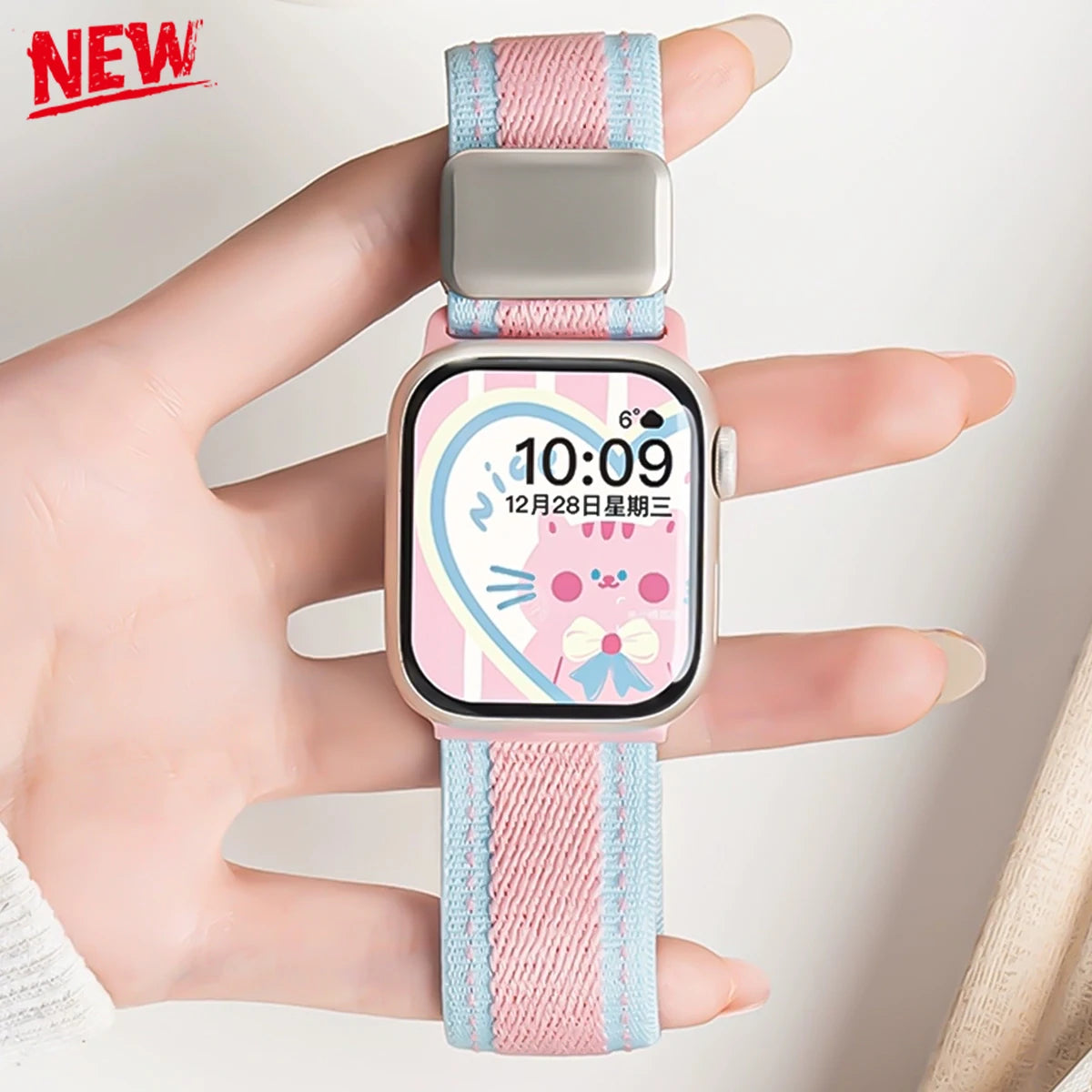 Braided Magnetic Strap for Apple Watch S10 9 8 7 6 SE Color Nylon Watch Accessories Band for Iwatch 38 40 41 42 44mm 45 46 49mm