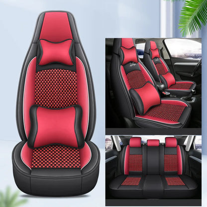 Car Seat Cover 5 Full Set Universal Seat Covers for Nissan X Trail T32 Jetta A4 Skoda Rapid Superb 3 Cars Waterproof PU Leather
