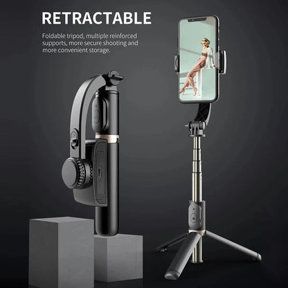 LISCN Gimbal Stabilizer Cellphone Tripod Stand Selfie Stick Adjustable Selfie Stick for Smartphone Gopro Vlog Record