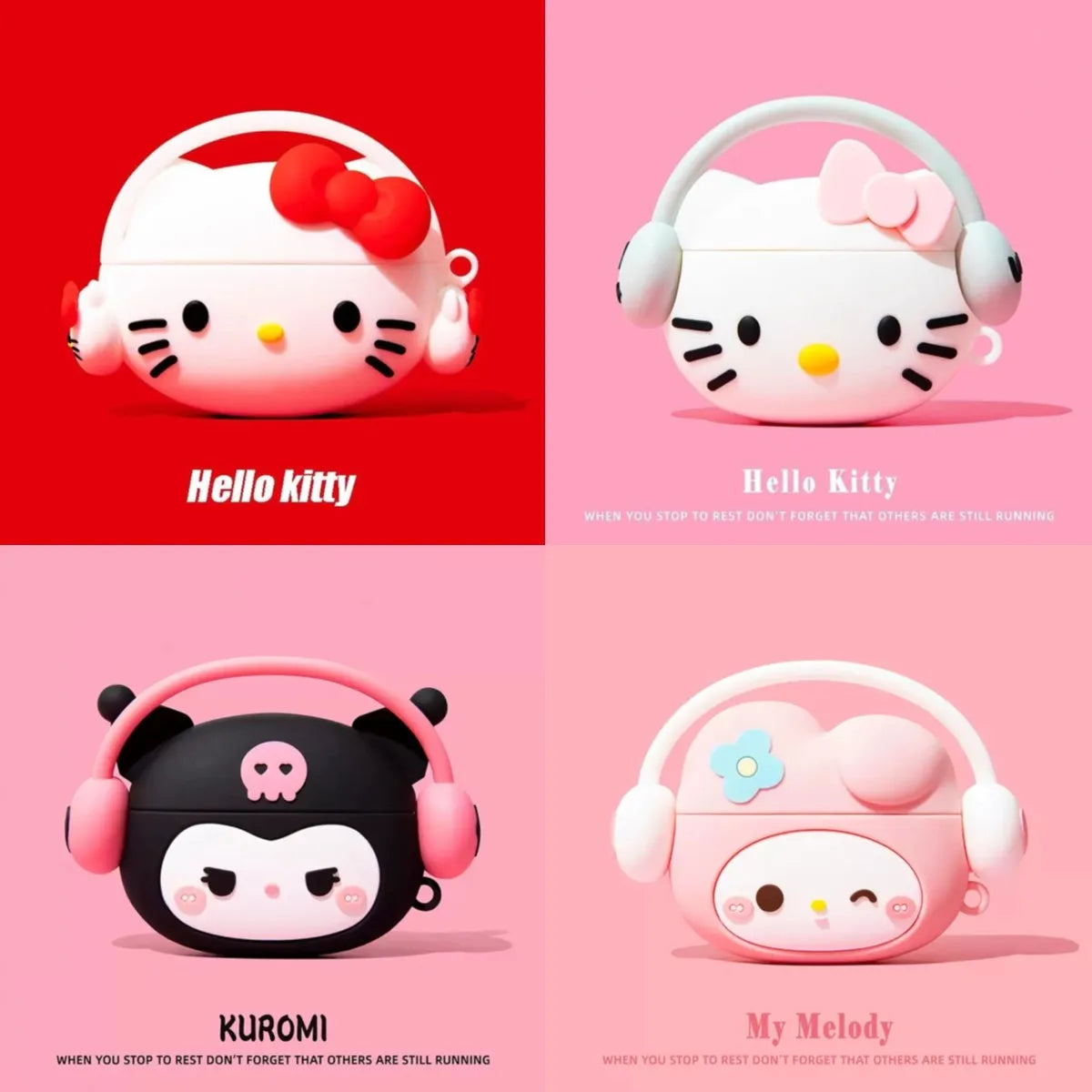 For Airpods 1 2 3 4 Pro Pro 2 Pro 3 Cat Listen To Music Silicone Earphone Case Accessories Cover