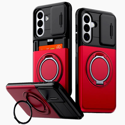 Shockproof Armor Case For Samsung Galaxy A57 A37 A17 A27 A56 A36 A26 A16 A55 A15 5G 4G S26 S25 S24 FE Plus Card Slot Stand Cover