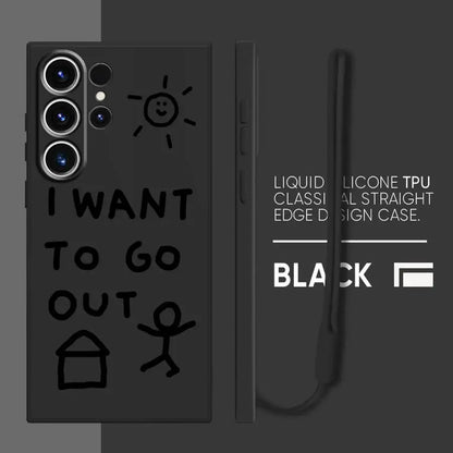 Soft Cover Phone Case for Samsung Galaxy S24 FE S21 Plus S22 Ultra S23 Note 20 10 Ultra S20 S25 Edge I Want To Go Home