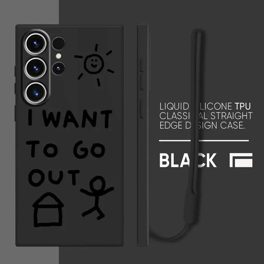 Soft Cover Phone Case for Samsung Galaxy S24 FE S21 Plus S22 Ultra S23 Note 20 10 Ultra S20 S25 Edge I Want To Go Home