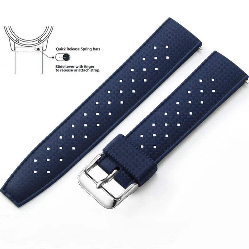 Tropical Silicone Watch Band Quick Release Watch Band 18mm 20mm 22mm Rubber Tropic Smart Watch Strap Waterpfroof Muti-Color