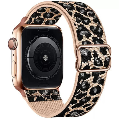Silicone Leopard Printed Watchband for Apple Watch Ultra 2 49mm 40 42mm 44mm Bracelend Women's Leopard Print Strap IWatch Series