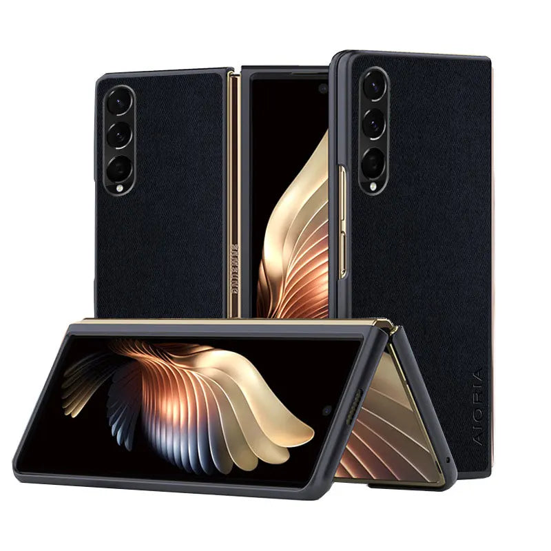 Case for Samsung Galaxy Z Fold 7 6 5 4 3 5G Fold6 coque Luxury textile Leather cover funda for samsung galaxy z fold 6 case capa