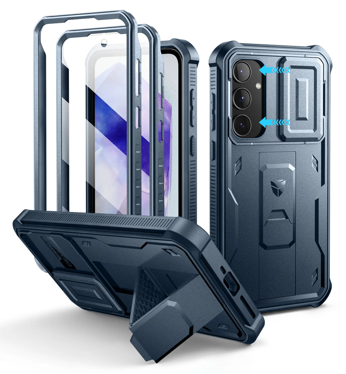 Dexnor Case For Samsung Galaxy A55 Case 6.6 inch Full Body Rugged Cover with Camera Cover & Built-in Screen Protector Kickstand