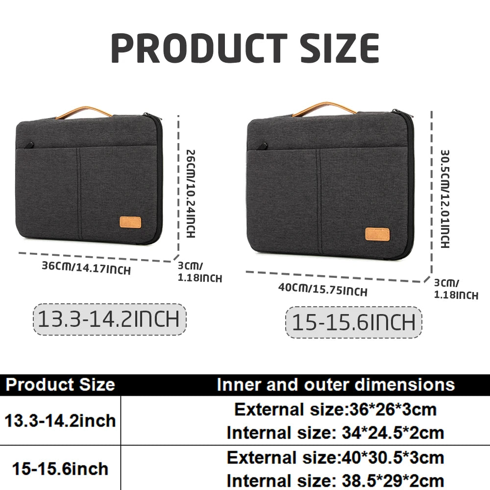 Protective Laptop Sleeve Case for 13.3 14.2 15 15.6 Inch New MacBook Pro M3 Max M2 M1 Slim Carrying Laptop Bag Men Women
