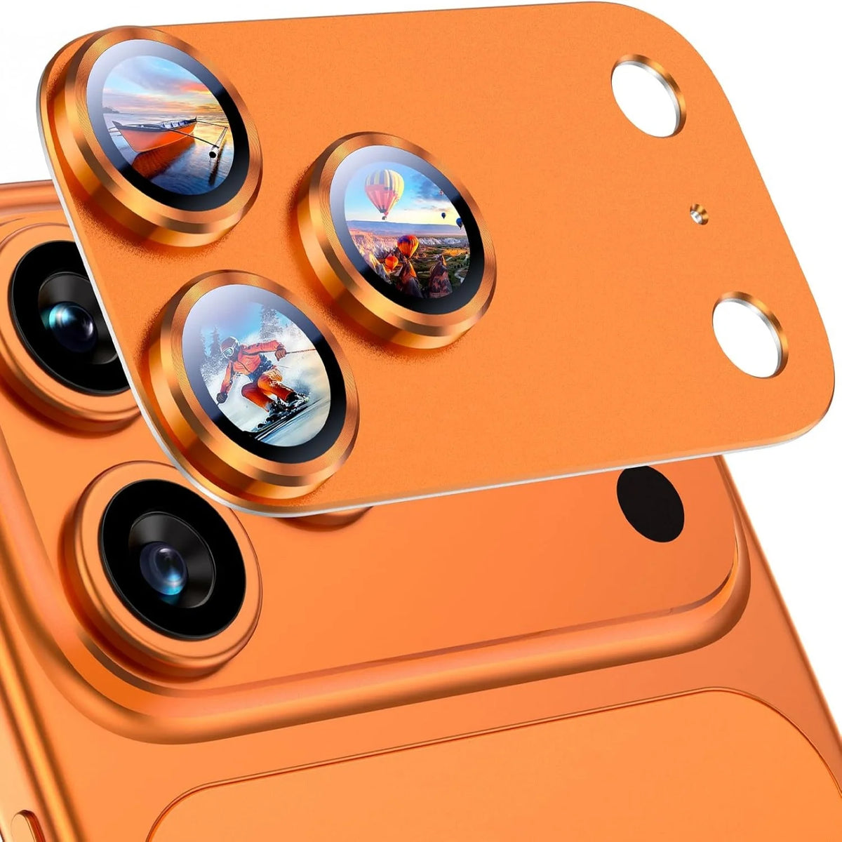 For iPhone 17 Pro Max/17Pro Camera Lens Protector, Metal Frame Glass Cover, Metal 9H Sapphire Glass Rear Camera Screen Cover