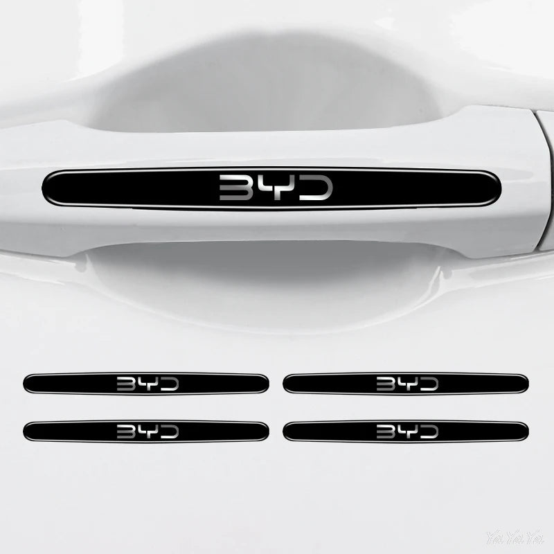 BYD Logo Car Door Handle Protector Anti-Scratch Door Bowl Sticker Auto Exterior Decoration Accessories