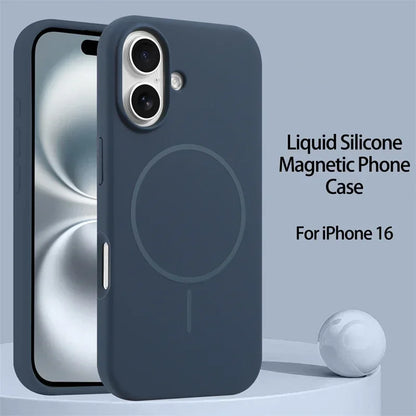 Luxury Original Liquid Silicone For Magsafe Case For iPhone 17 16 15 14 13 12 11 Pro Max Magnetic Wireless Charging Soft Cover