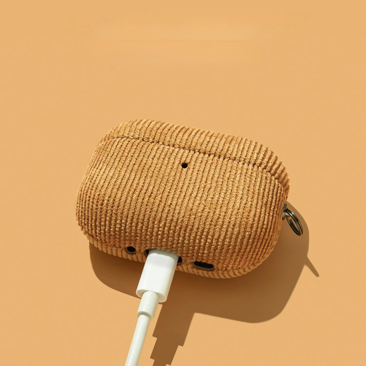 Matte Corduroy Fabric Hook Earphone Case For Apple Airpods 1 2 3 4 Pro 3 2 Wireless Bluetooth Earphone Anti Scratch Cover  ﻿