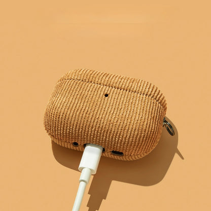 Matte Corduroy Fabric Hook Earphone Case For Apple Airpods 1 2 3 4 Pro 3 2 Wireless Bluetooth Earphone Anti Scratch Cover  ﻿