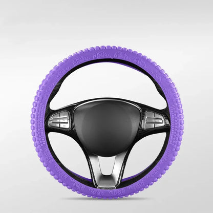 Universal Elastic Car Silicone Steering Wheel Cover Tire Texture Soft No Inner Ring Steering Wheel Automobiles Accessories