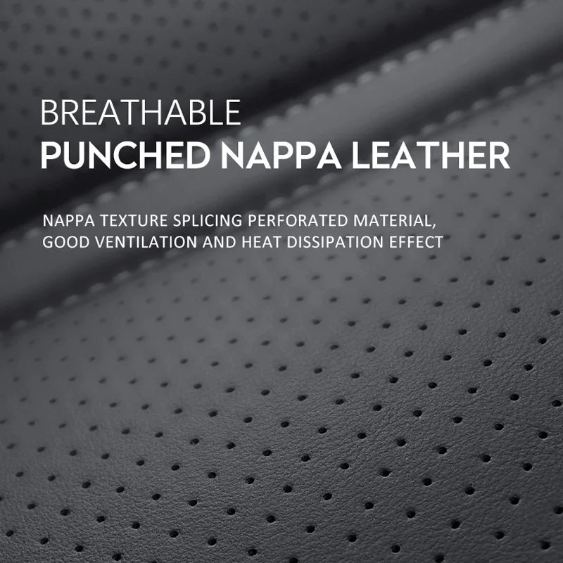 Car Seat Cover Punched NAPPA Leather Full Set Seat Protector Cover Universal Breathable Seat Cushion Auto Interior Universal Set