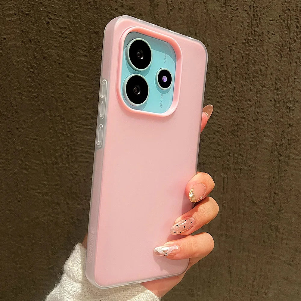Luxury Candy Color Matte Phone Case For Xiaomi Redmi Note 15 14 13 12 Pro Plus 5G 12S 11 Redmi 14C 13 12 Shockproof Bumper Cover