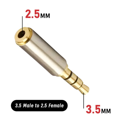 2/4/10pcs 3.5mm To 2.5mm Audio Adapter for Cable Stereo Headphone Headset Mic 2.5mm Male To 3.5mm Female Plug Connector