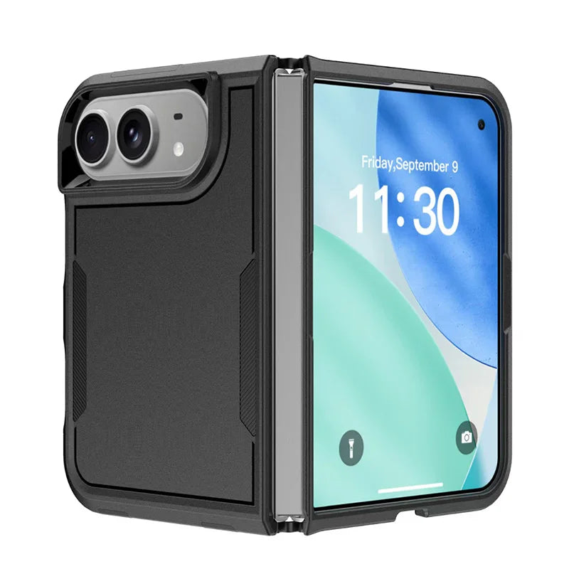 Color Blocking Soft Silicone Anti Drop And Anti Collision Folding Phone Case For IPhone Duo Portable Armor Protection Case