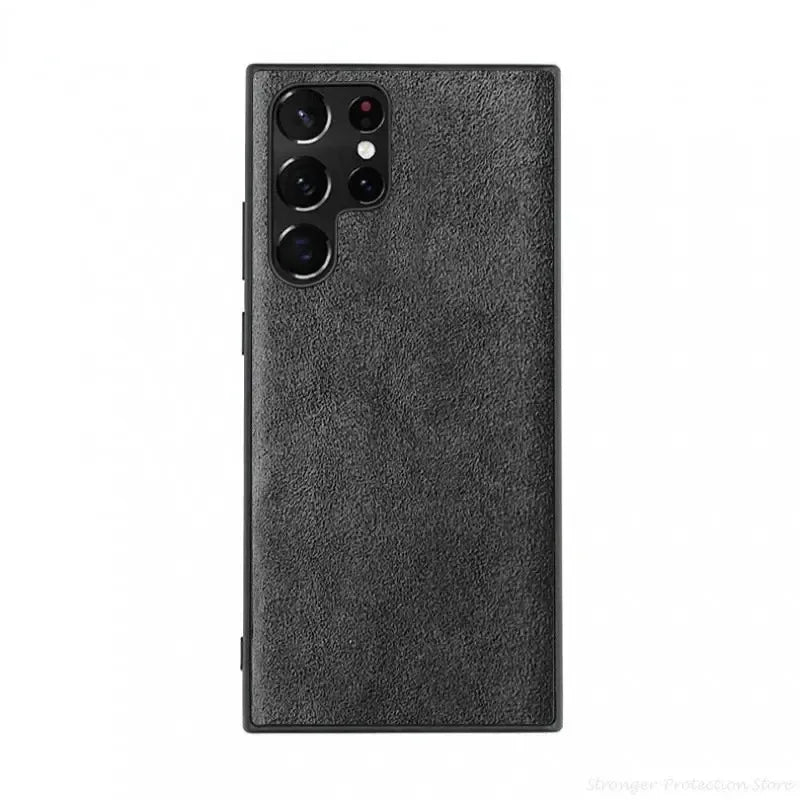 Italian Alcantara Case for Samsung S24 Ultra Plus S23 S22 S21 Fold 6 Flip 6 Flod 5 Luxury Business Supercar Same Leather Case