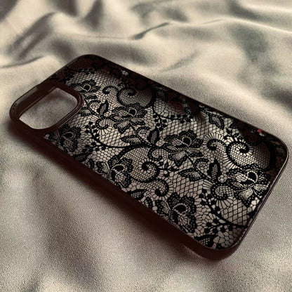 Vintage Floral Lace Clear Phone Case for iPhone 18 Pro Max 17 16 15 14 13 11 12 16E Air X XR XS 7 8 Plus SE2022 Shockproof Cover