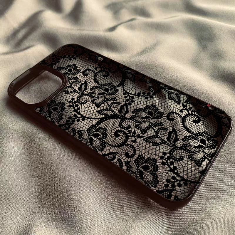 Vintage Floral Lace Clear Phone Case for iPhone 18 Pro Max 17 16 15 14 13 11 12 16E Air X XR XS 7 8 Plus SE2022 Shockproof Cover