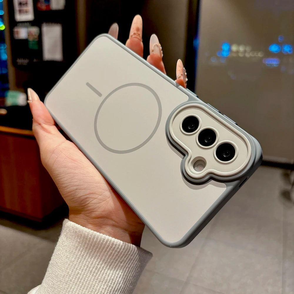 Luxury Matte PC Case For Samsung Galaxy A57 A37 A17 A18 A56 A36 A26 A16 5G 4G S26 S25 S24 S23 Plus A 57 For Magsafe Charge Cover