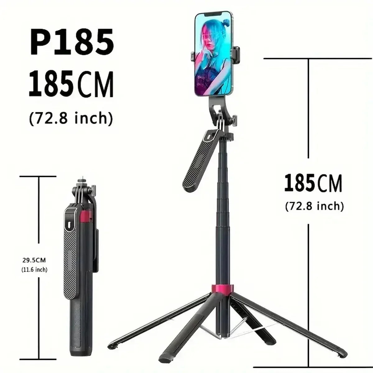 Portable Camera Tripod with Wireless Remote Control and 360° Rotation for Video Recording, Video Recording, and Live Streaming