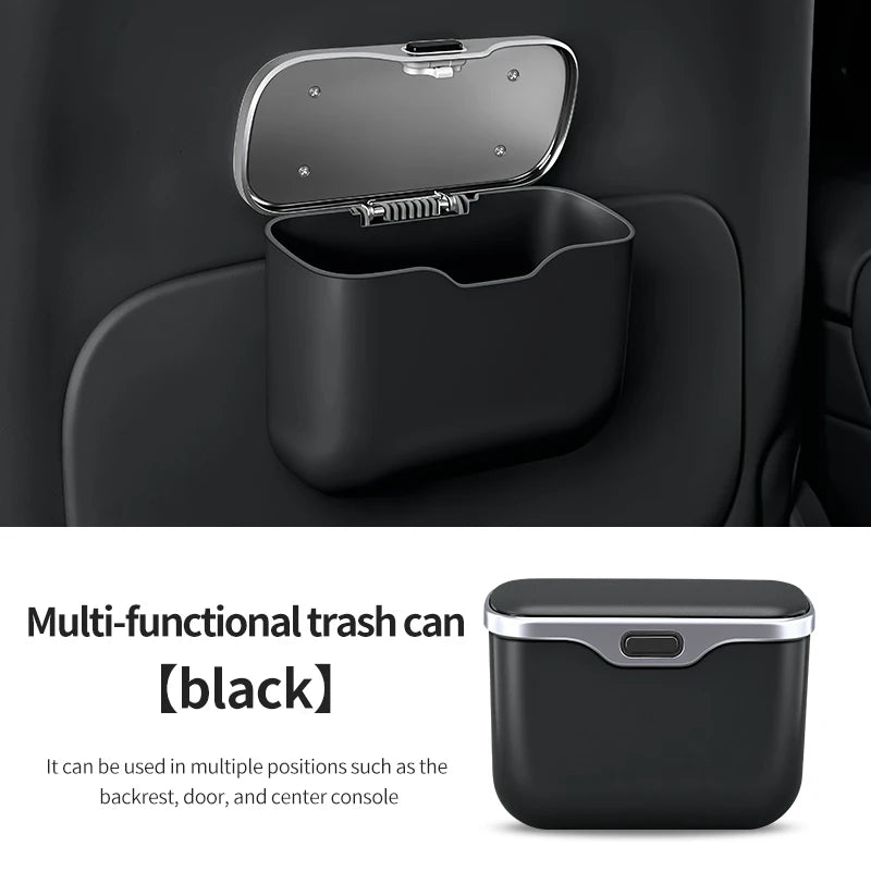 Luxury Portable Hanging Mini Car Trash Can Wastebasket Trash Car Interior Clip-on Storage Pouch Dry and Wet Use Hanging Storage