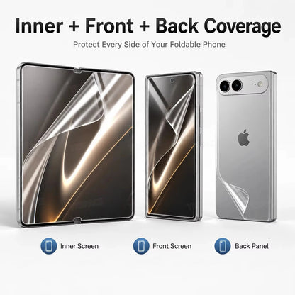 Matte Frosted HD Clear Hydrogel Film For iPhone Duo 7.6" Inner External Front Back Soft TPU Screen Protector Anti Fingerprint
