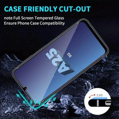 3+3 Pack Galaxy A25 5G Screen Protector + Camera Lens Protector, 9H Hardness, Anti Scratch, Bubble Free, HD Tempered Glass