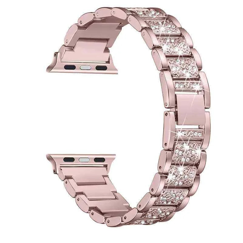 Chains Strap Case+Strap Metal Band Women Bracelet For Apple Watch 49mm 46mm 44mm 42mm 40 38mm for iWatch 10 9 8 7 6 5 SE 4 3 2 1