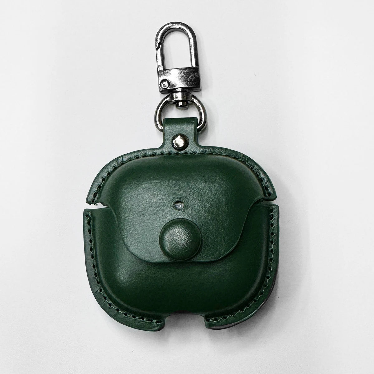 PU Leather Protective Case for AirPods 4 with Keychain Classic Business Retro Button Earbuds Cover Shockproof