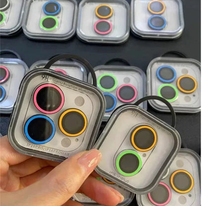Luminous  Camera Protector For IPhone 16 Pro Max 16 Plus 15Pro Lens Film Ring Anti-Scratch Tempered Glass Glowing Protective Cap