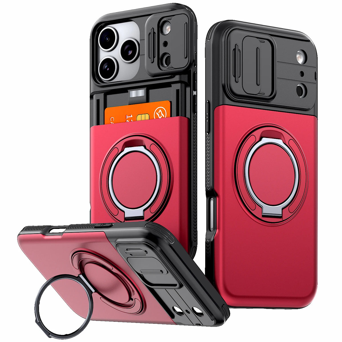 Luxury Wallet Case For iPhone 17 16 15 14 13 12 Pro Max 17E 16E 17Pro IPhone17 Shockproof Armor & Card Slot Stand Holder Cover