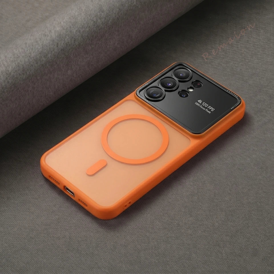 Magnetic Luxury Phone Case for Samsung Galaxy S26 S24 S25 Ultra S26Ultra Magsafe Official Matte Len Camera Protector Cover