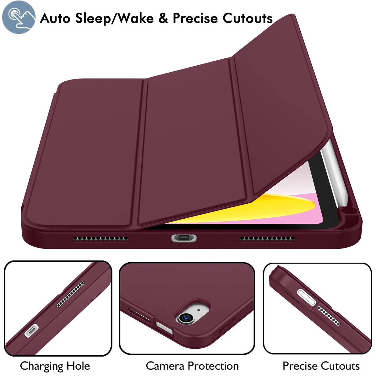 For iPad (A16) 11th 10th Generation Air 4th 5th 10.9 Pro 11 M2 M3 M4 M5 2026 2025 2024 Magnetic Flip Smart Cover Pencil Case