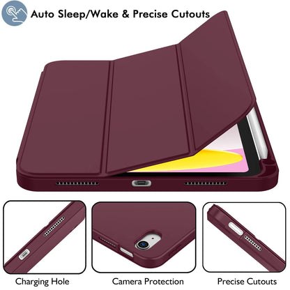 For iPad (A16) 11th 10th Generation Air 4th 5th 10.9 Pro 11 M2 M3 M4 M5 2026 2025 2024 Magnetic Flip Smart Cover Pencil Case