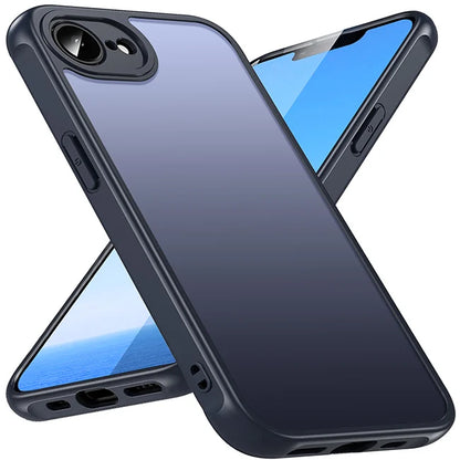 Retro Case for iPhone 17e / 16e , Hard PC Translucent Matte Back & Soft TPU Side Shockproof Proteciton cover for Apple iPhone17e