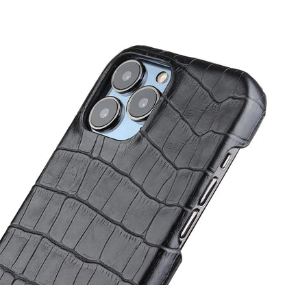 Ultra Thin Crocodile Leather Back Case For iPhone 17 16 15 14 13 Pro Max Shockproof Cover
