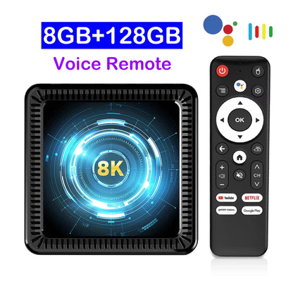 2026 Android 16 Q19 8K Smart TV Box Ram 4GB 8GB Rom 128GB 256GB Google Assistant Bluetooth 6.0 Wifi6 Streaming Media Player Fast