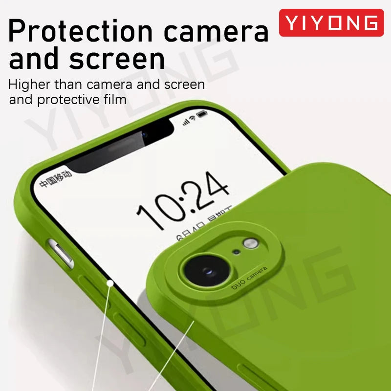 For iPhone16e Case YIYONG Luxury Silky Feel Liquid Silicone Soft Cover For iPhone 16e 16 Pro Max iPhone16 Plus 16+ Phone Cases