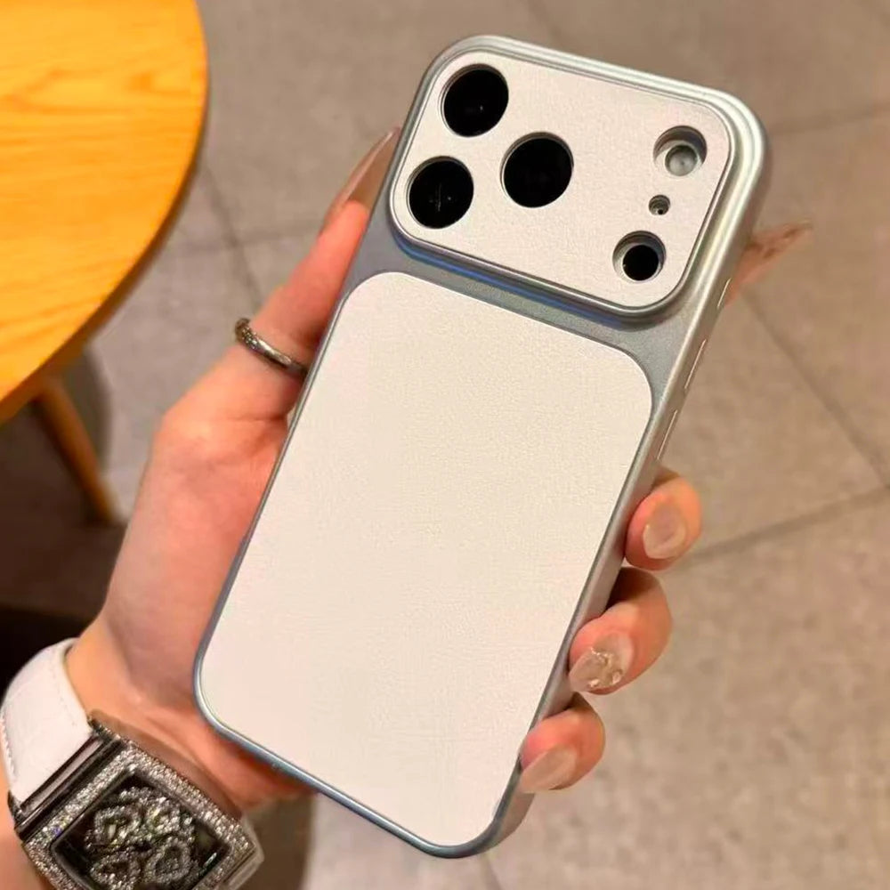Luxury Lychee Grain Shockproof Phone Case For iPhone 17 16 15 14 13 12 11 Pro Max Plus 16E 17E Soft TPU Cortex Bumper Back Cover