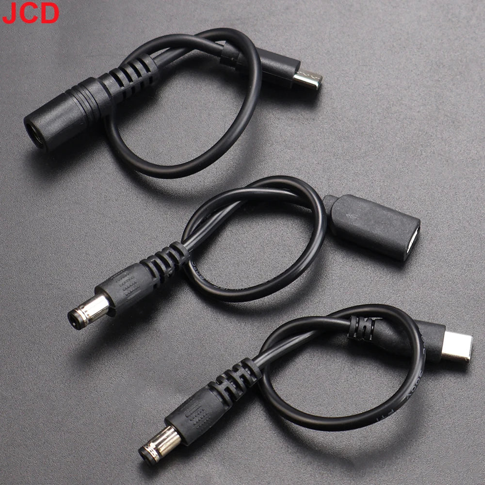 JCD DC Type-c Male Female To 5.5*2.1 Female Cables 5521 Power Jack DC Power Conector 5.5x2.1 Adapter USB Type C Converter