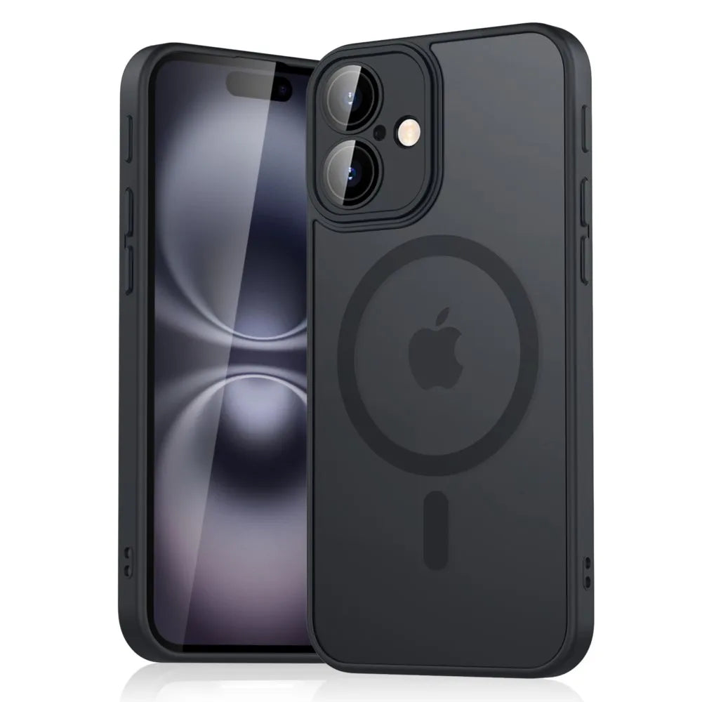 Luxury Magnetic Matte Translucent Shockproof Case For iPhone 11 12 13 14 15 16 Plus 17 Pro Max For Magsafe Wireless Charge Cover